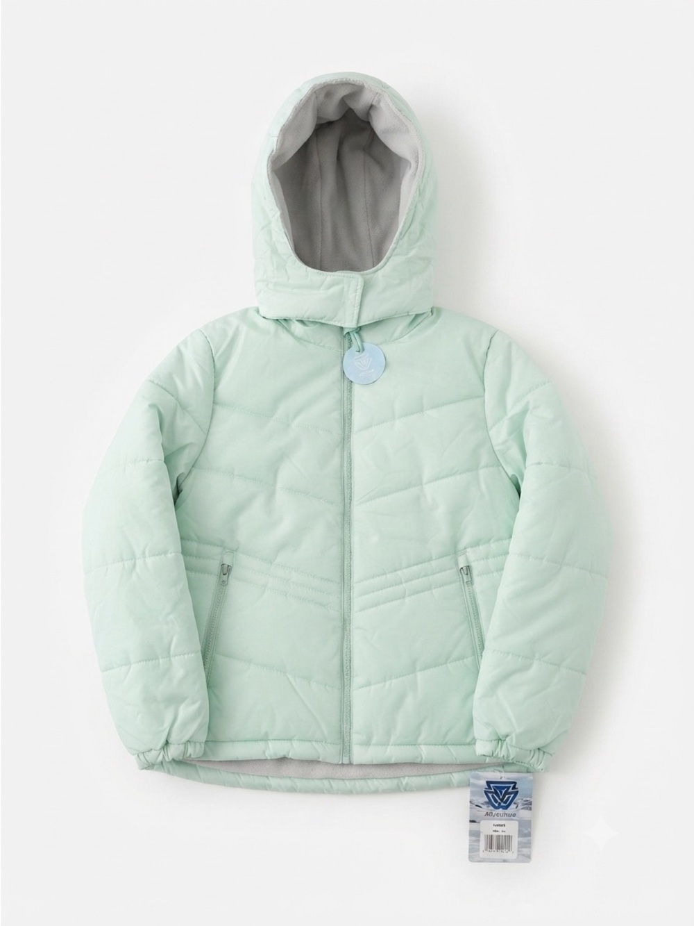 NWT Whales Tale Mint Green Fleece-Lined Winter Puffer Jacket - L